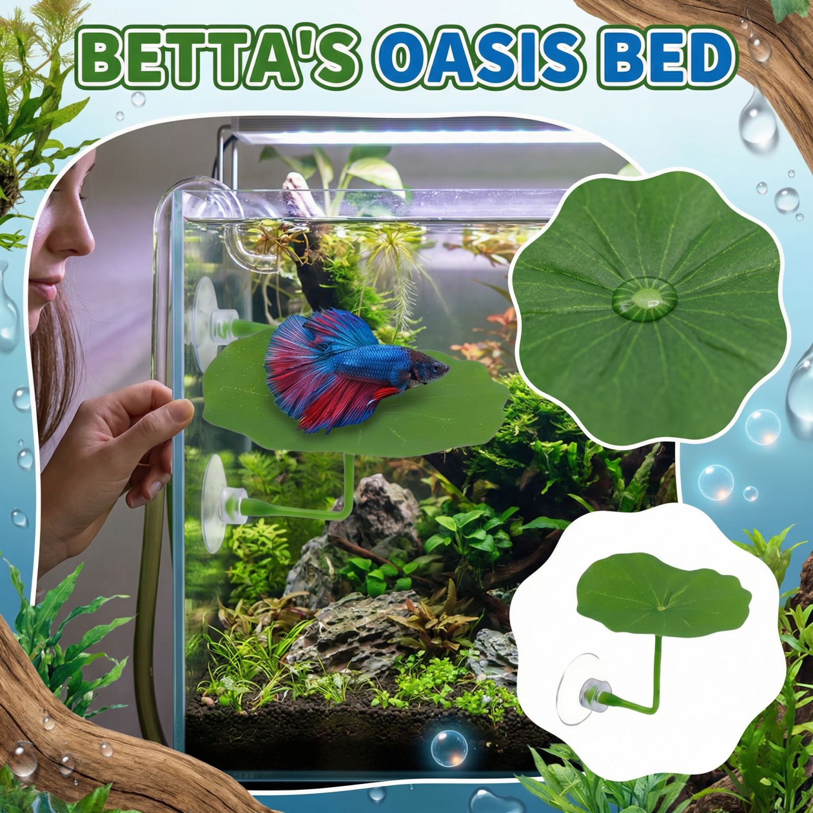 Aquarium Fish Home - Aquarium Decoration Artificial Lotus Leaf Betta