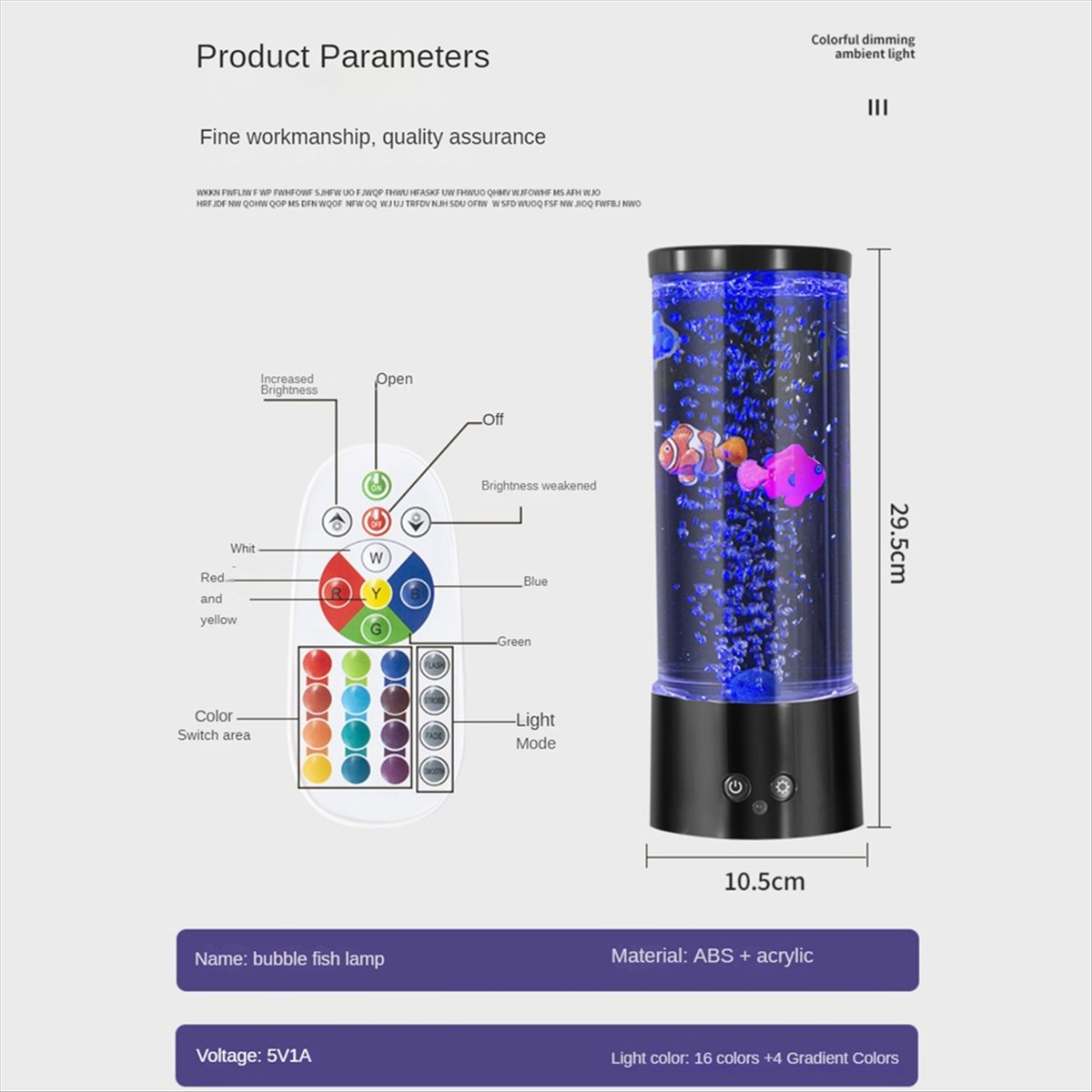 Aquarium Fish Colour - *A99Z Mini RGB Bubble Fish Lamp